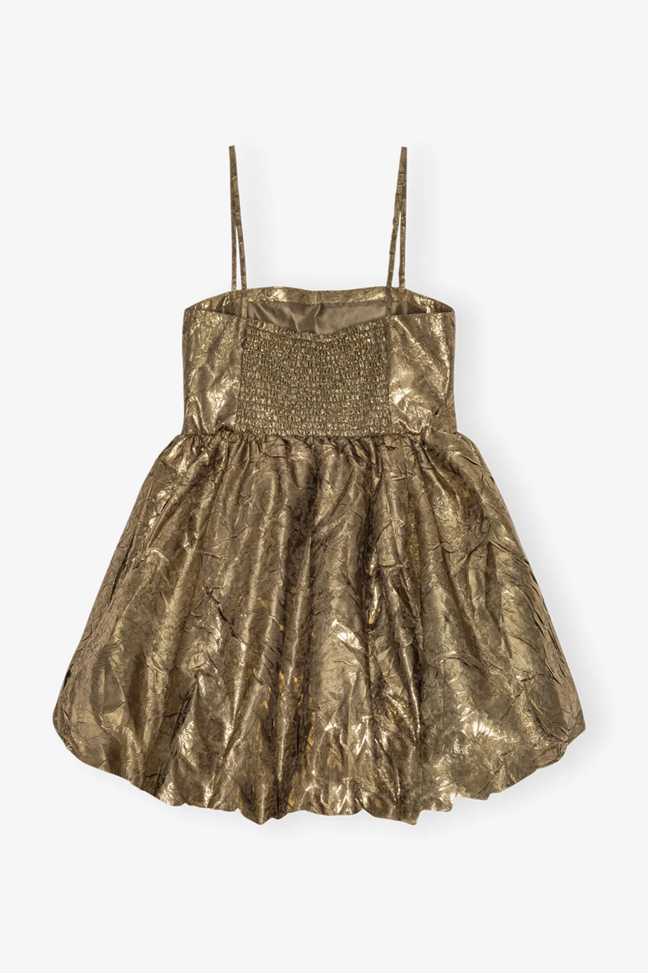 Gold Pleat Strap Mini Dress