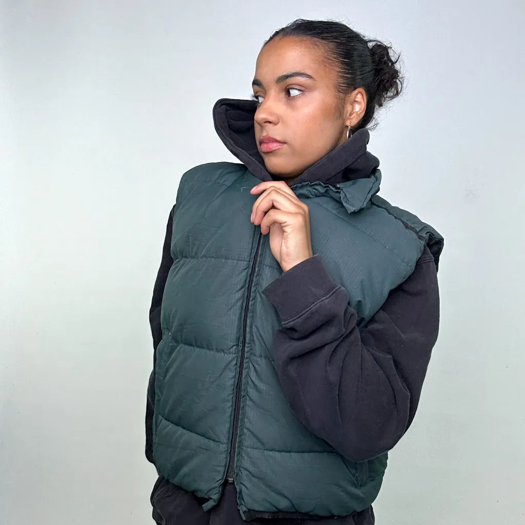 GREEN 90S HELLY HANSEN PUFFER JACKET COAT GILET (