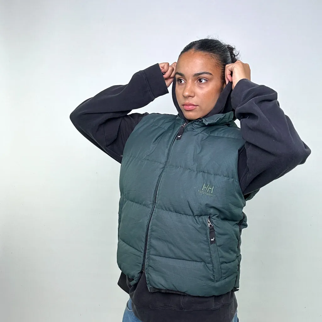 GREEN 90S HELLY HANSEN PUFFER JACKET COAT GILET (