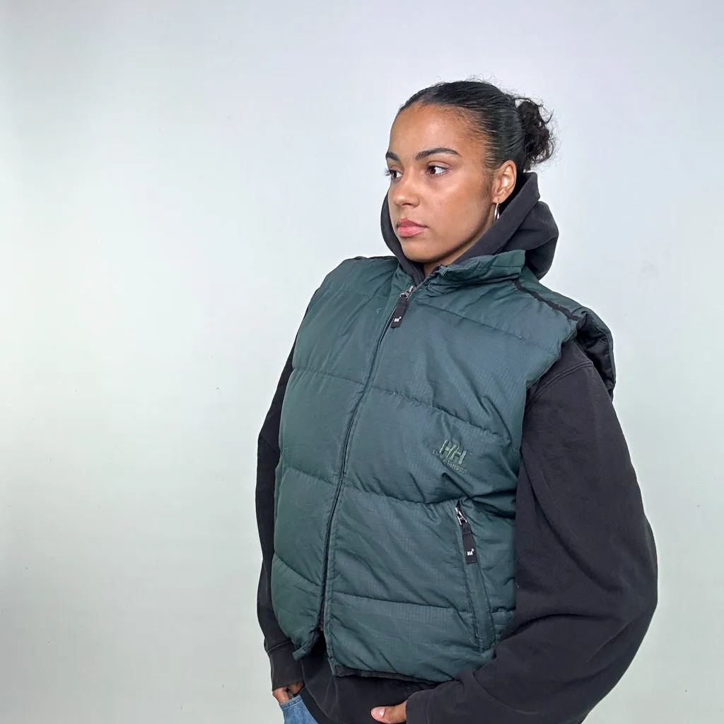 GREEN 90S HELLY HANSEN PUFFER JACKET COAT GILET (