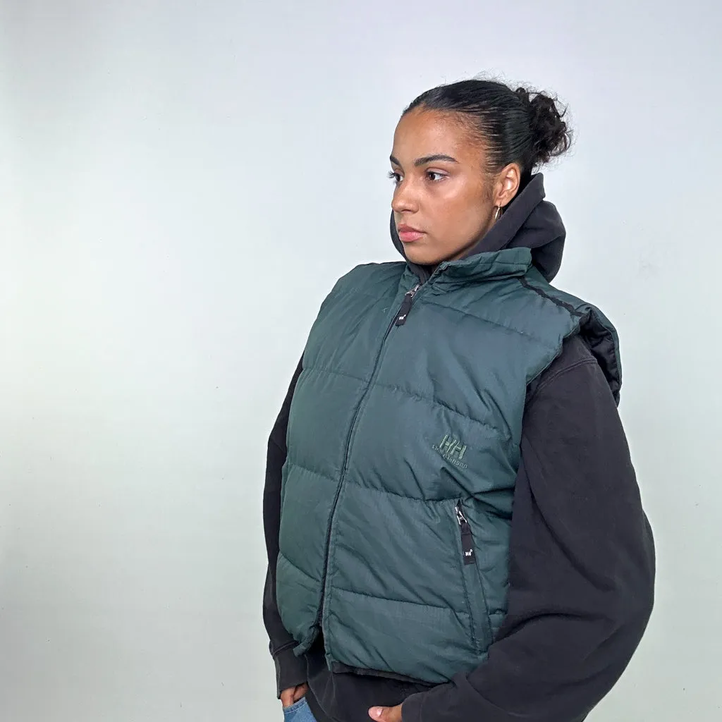 GREEN 90S HELLY HANSEN PUFFER JACKET COAT GILET (