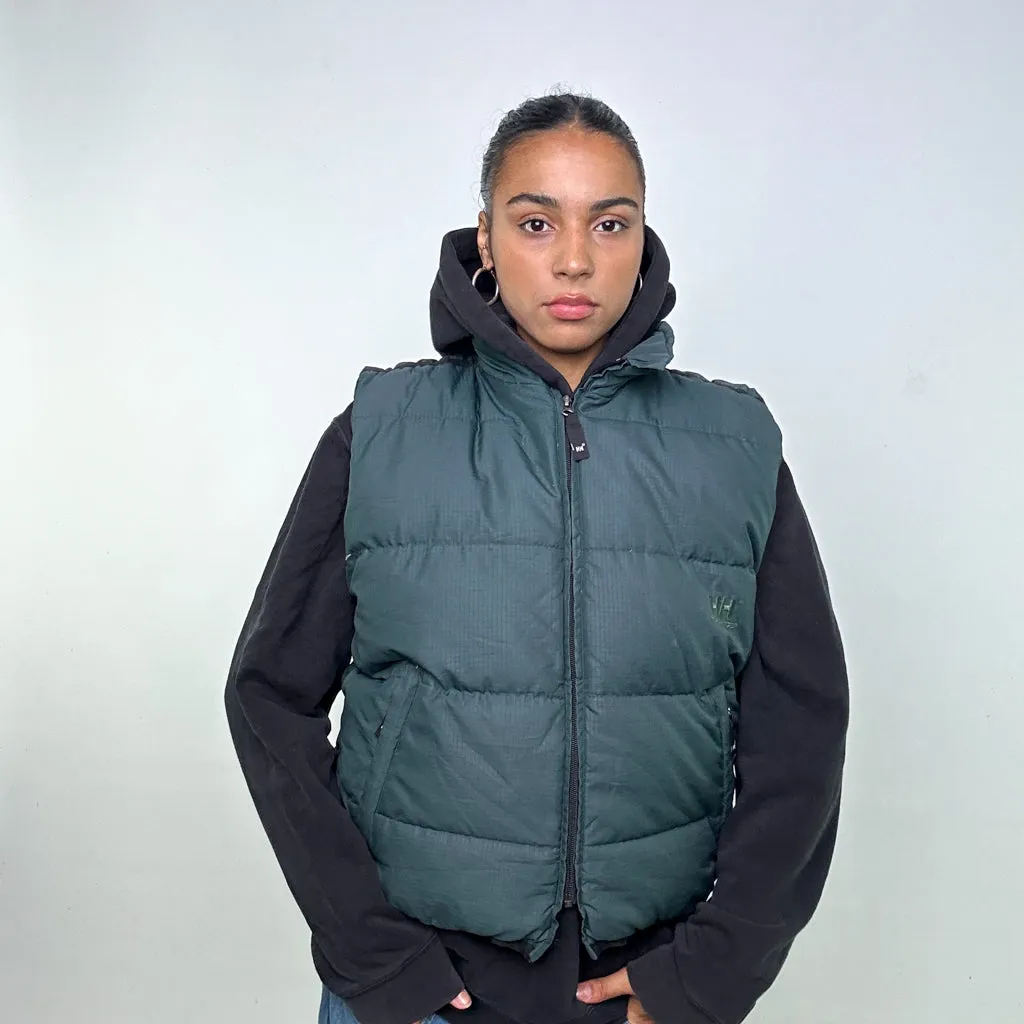 GREEN 90S HELLY HANSEN PUFFER JACKET COAT GILET (