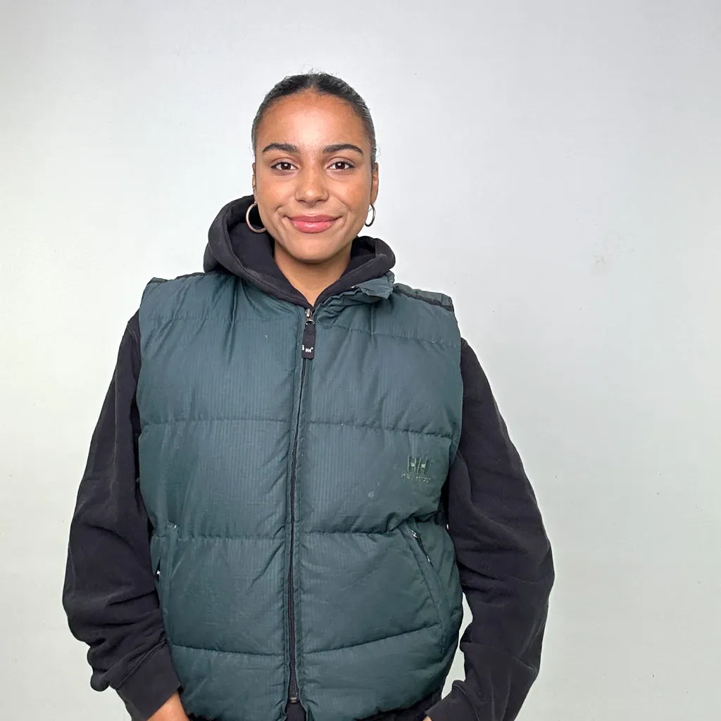 GREEN 90S HELLY HANSEN PUFFER JACKET COAT GILET (