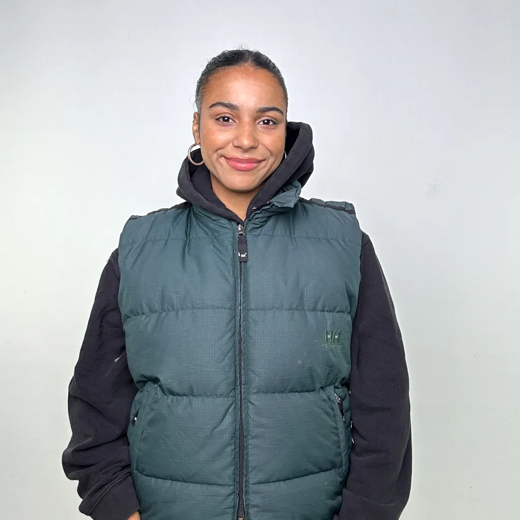 GREEN 90S HELLY HANSEN PUFFER JACKET COAT GILET (