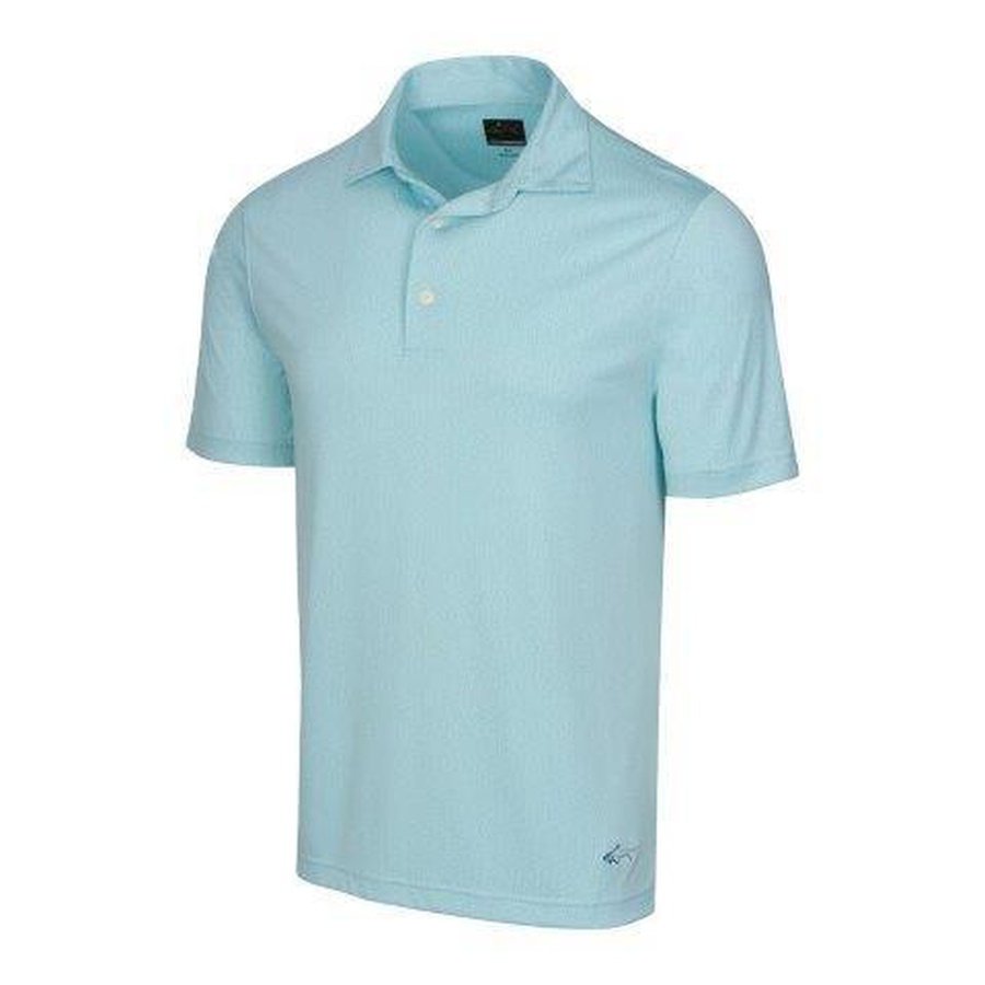 Greg Norman Men's Jacquard Polo - Aqua