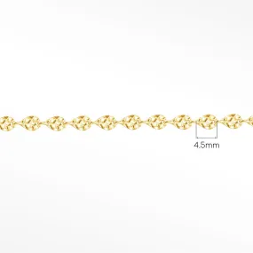 Hammer Drop Dainty 4.5mm 14k Gold Chain Designer Line for Permanent Jewelry Sold by the Inch