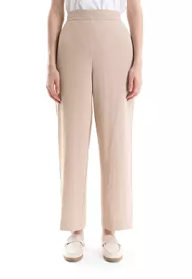 High Rise Textured Straight Leg Trouser