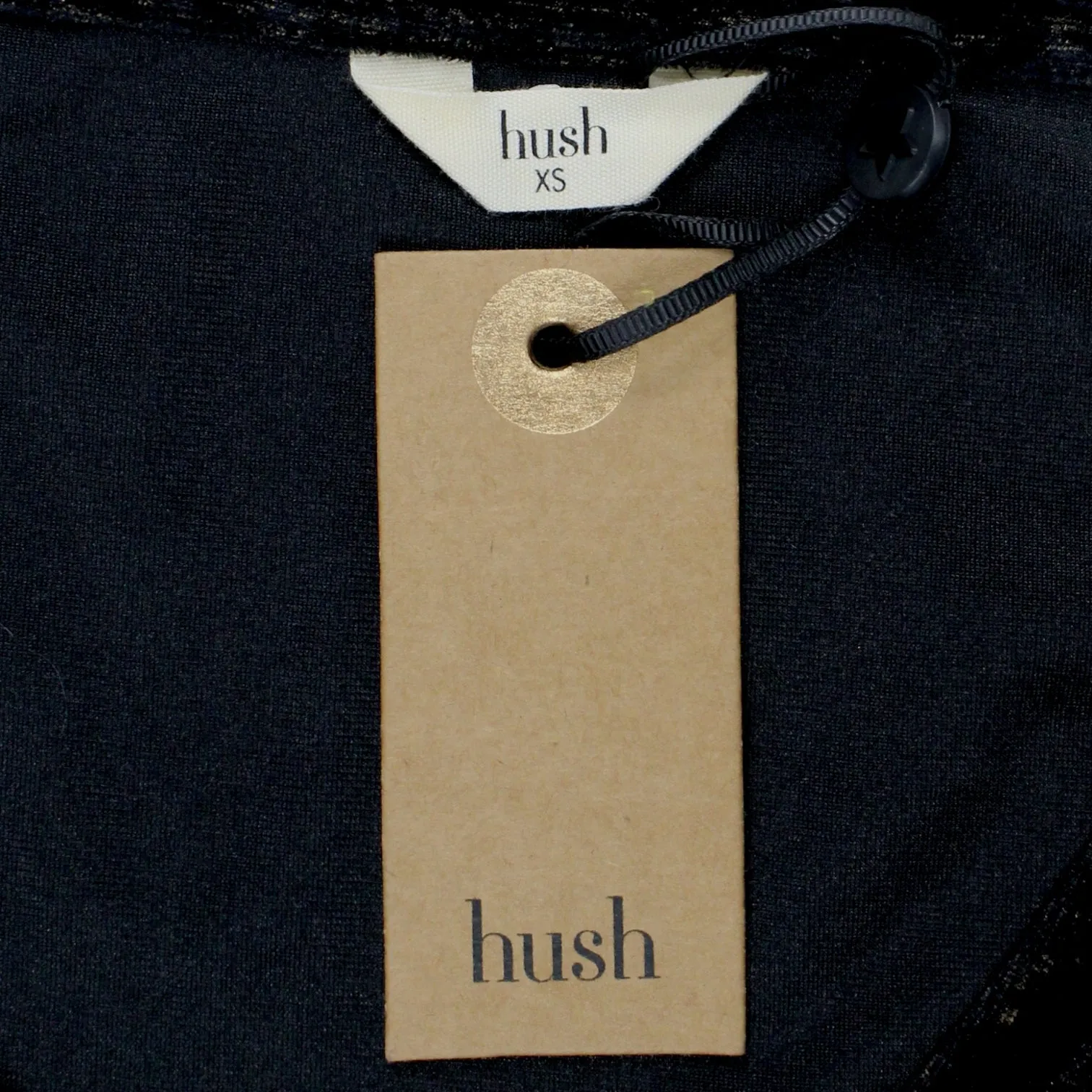 Hush Black/Gold Metallic Velour Dress