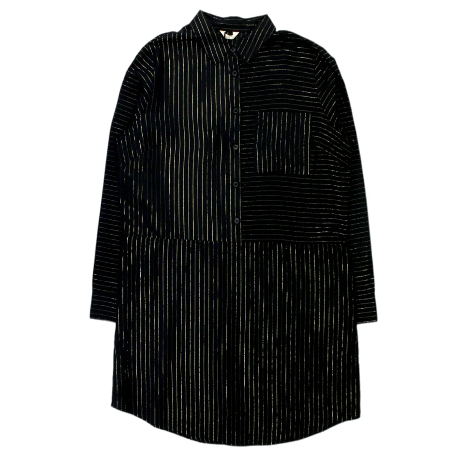 Hush Black/Gold Stripe Shirt Dress