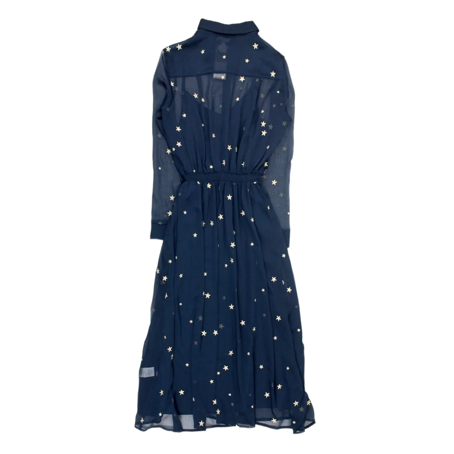 Hush Midnight/Gold Star Embroidered Dress