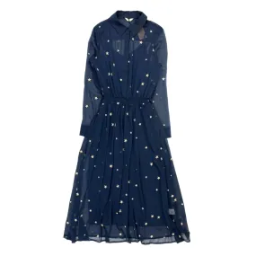 Hush Midnight/Gold Star Embroidered Dress