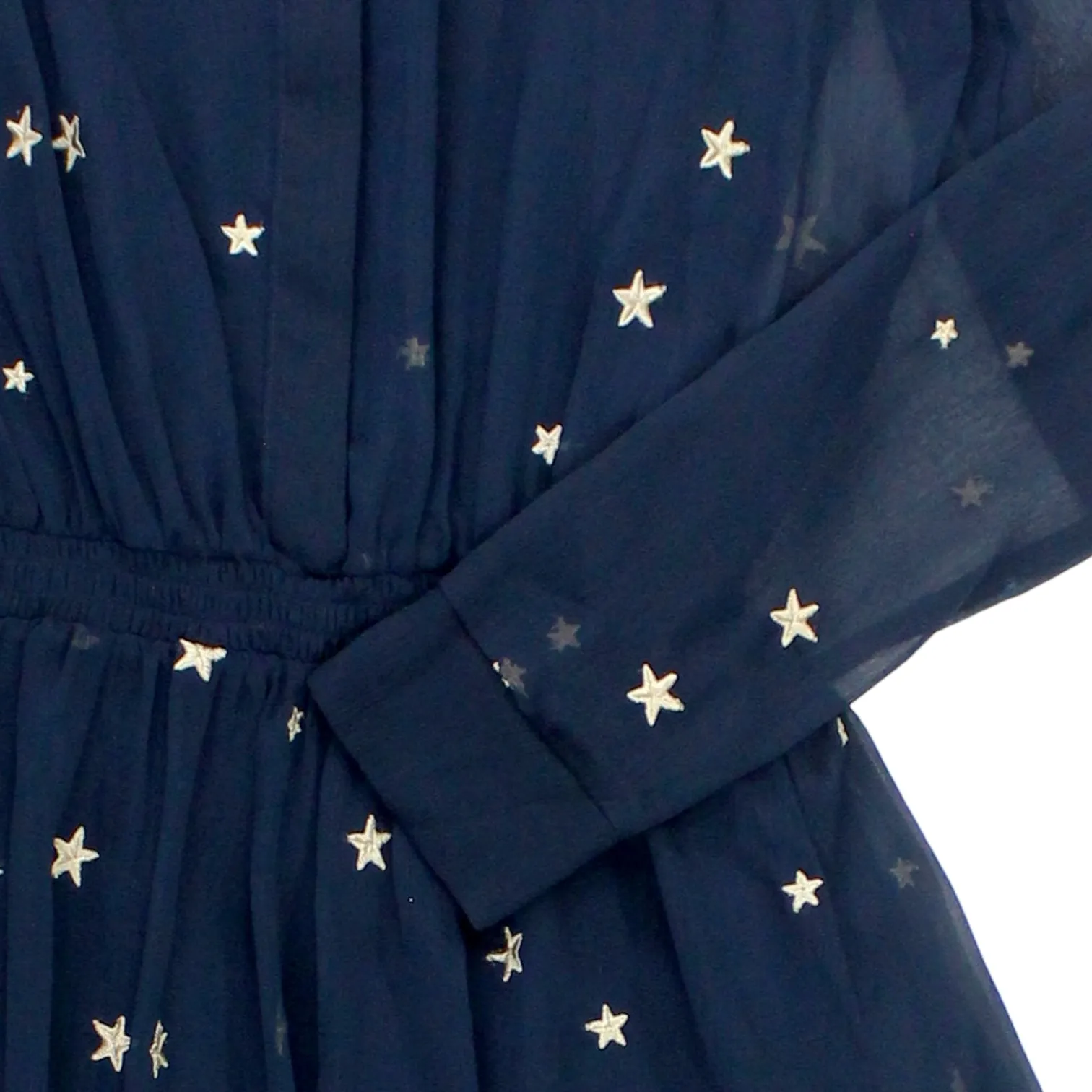 Hush Midnight/Gold Star Embroidered Dress