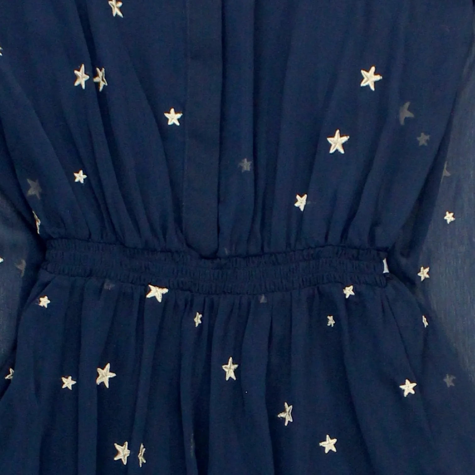 Hush Midnight/Gold Star Embroidered Dress