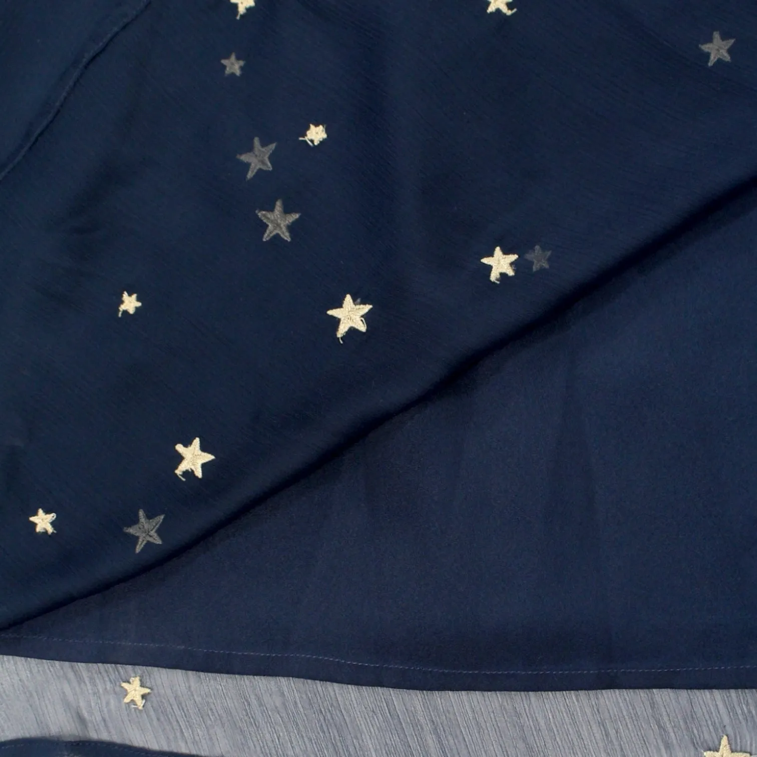 Hush Midnight/Gold Star Embroidered Dress