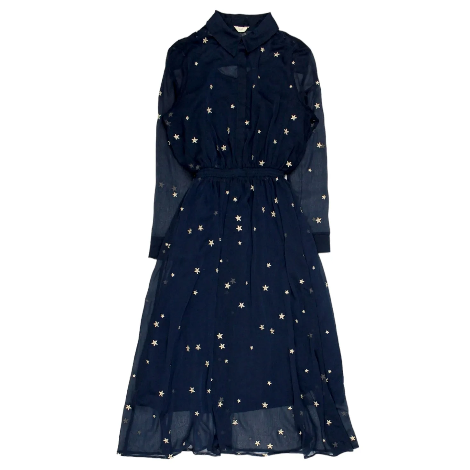 Hush Navy/Gold Gloria Embroidered Dress