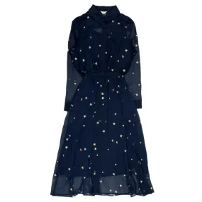 Hush Navy/Gold Gloria Embroidered Dress