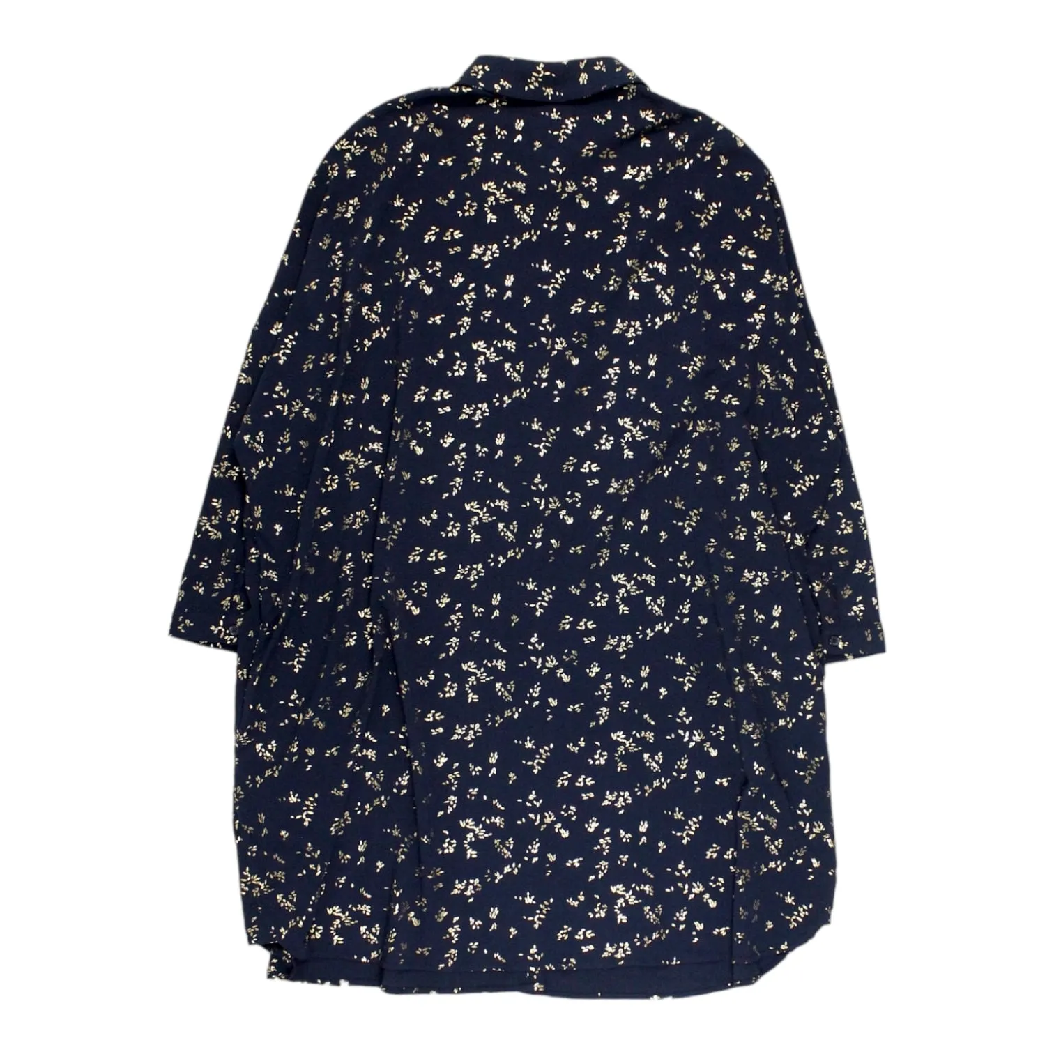 Hush Navy/Gold Leaf Print Dress