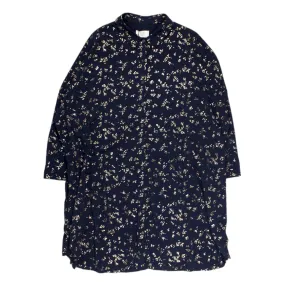 Hush Navy/Gold Leaf Print Dress