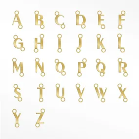 Initial 5mm Sideways 14K Gold Connectors Pack of 26 letters for Permanent Jewelry