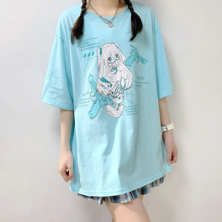 INS MECHANIC GIRL MINT GREEN OVERSIZE T-SHIRT BY60024