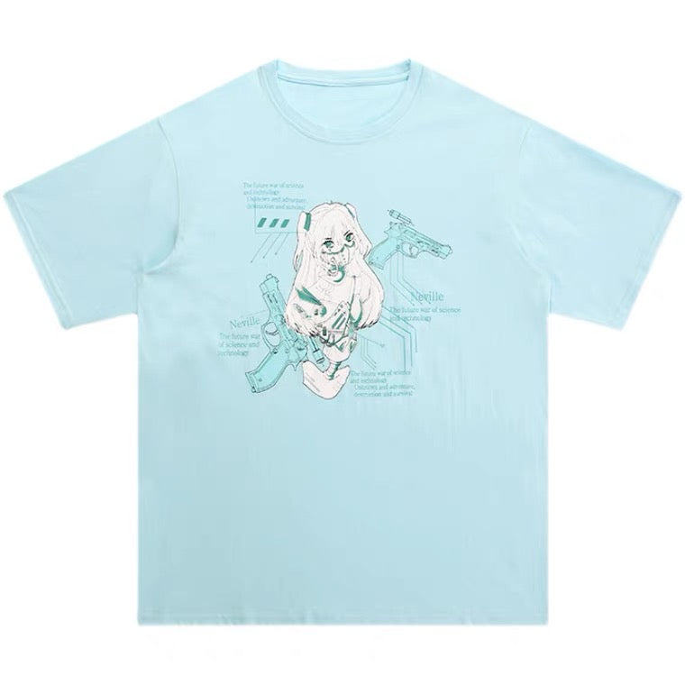 INS MECHANIC GIRL MINT GREEN OVERSIZE T-SHIRT BY60024