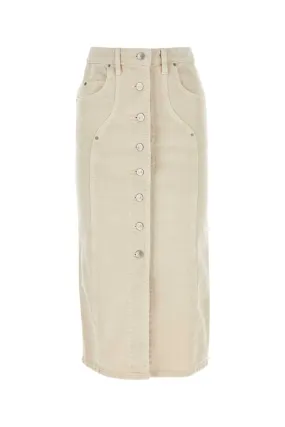 Isabel Marant Etoile Ivory Denim Vandy Skirt