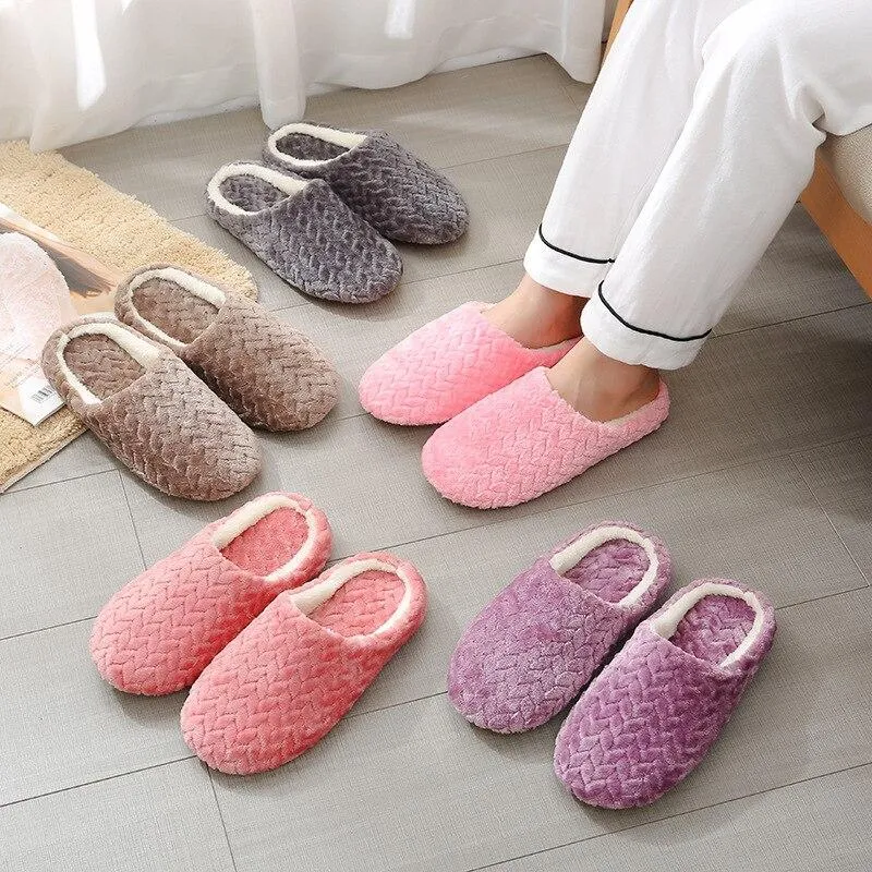 Jacquard Japanese Style Women's Soft Bottom Non-slip Wooden House Slippers