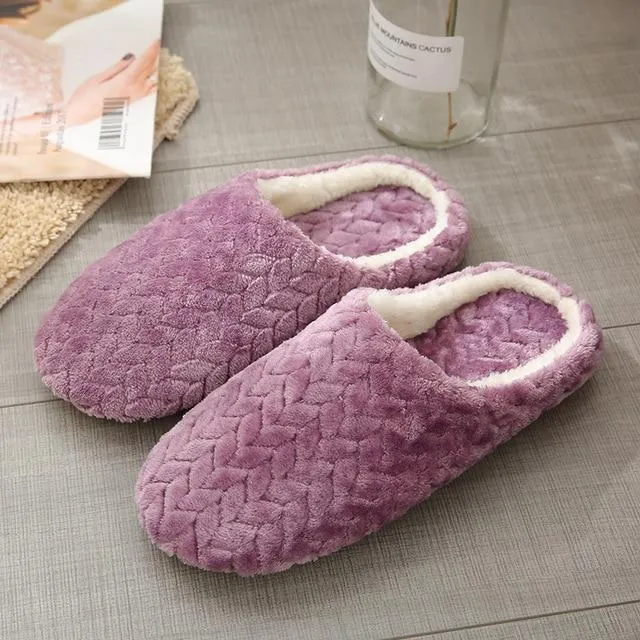 Jacquard Japanese Style Women's Soft Bottom Non-slip Wooden House Slippers