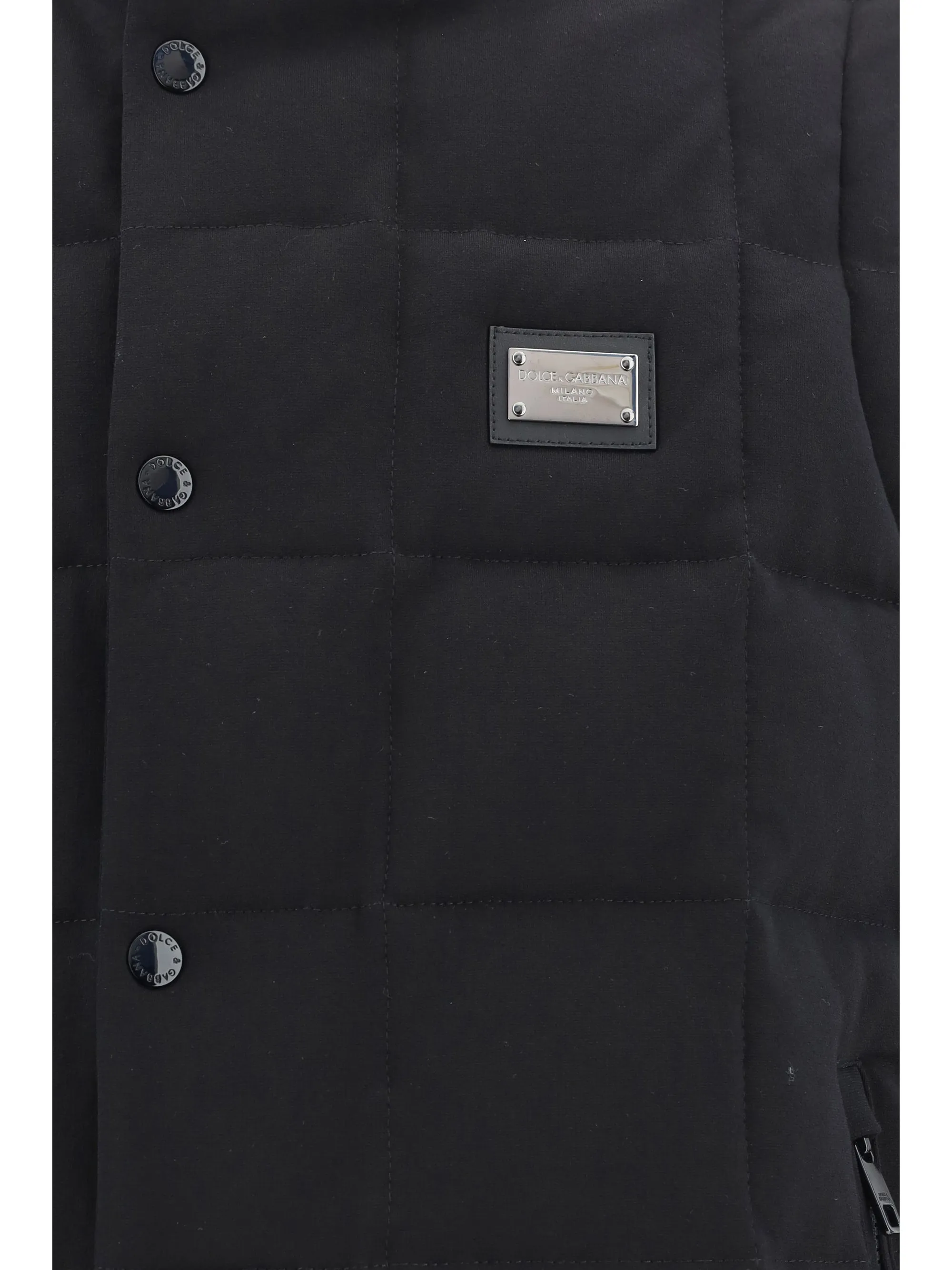 Jersey Vest With Branded Tag - Black