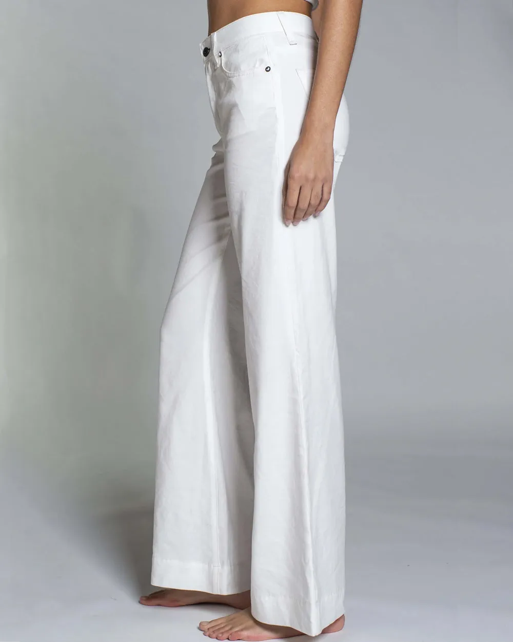 Juniper Wide Leg Jean in Ivory Linen