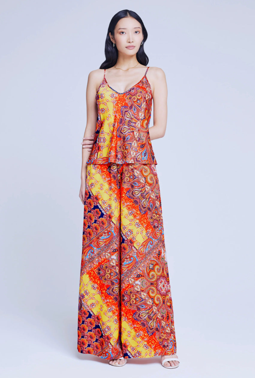 L’agence - Lexi Camisole Tank - Multi Paisley Scarf