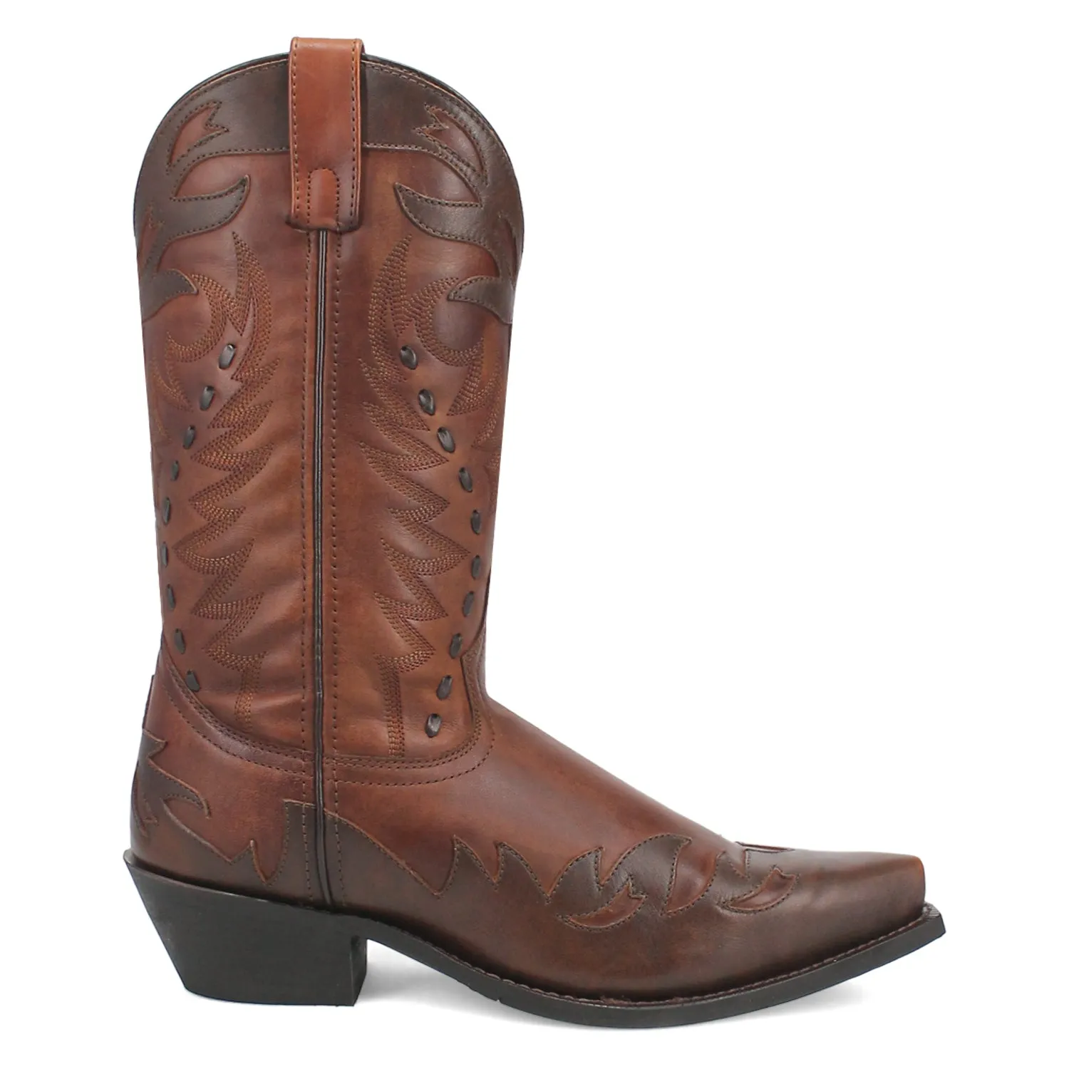 Laredo Mens Gentry Antique Tan Leather Cowboy Boots