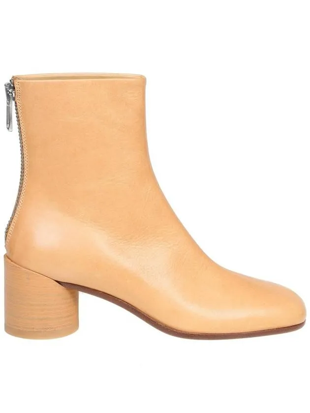 Leather Ankle Middle Boots Sudan Brown