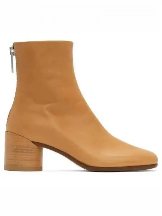 Leather Ankle Middle Boots Sudan Brown