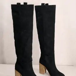 Let’s Go Girls Black Knee High Cowboy Boots