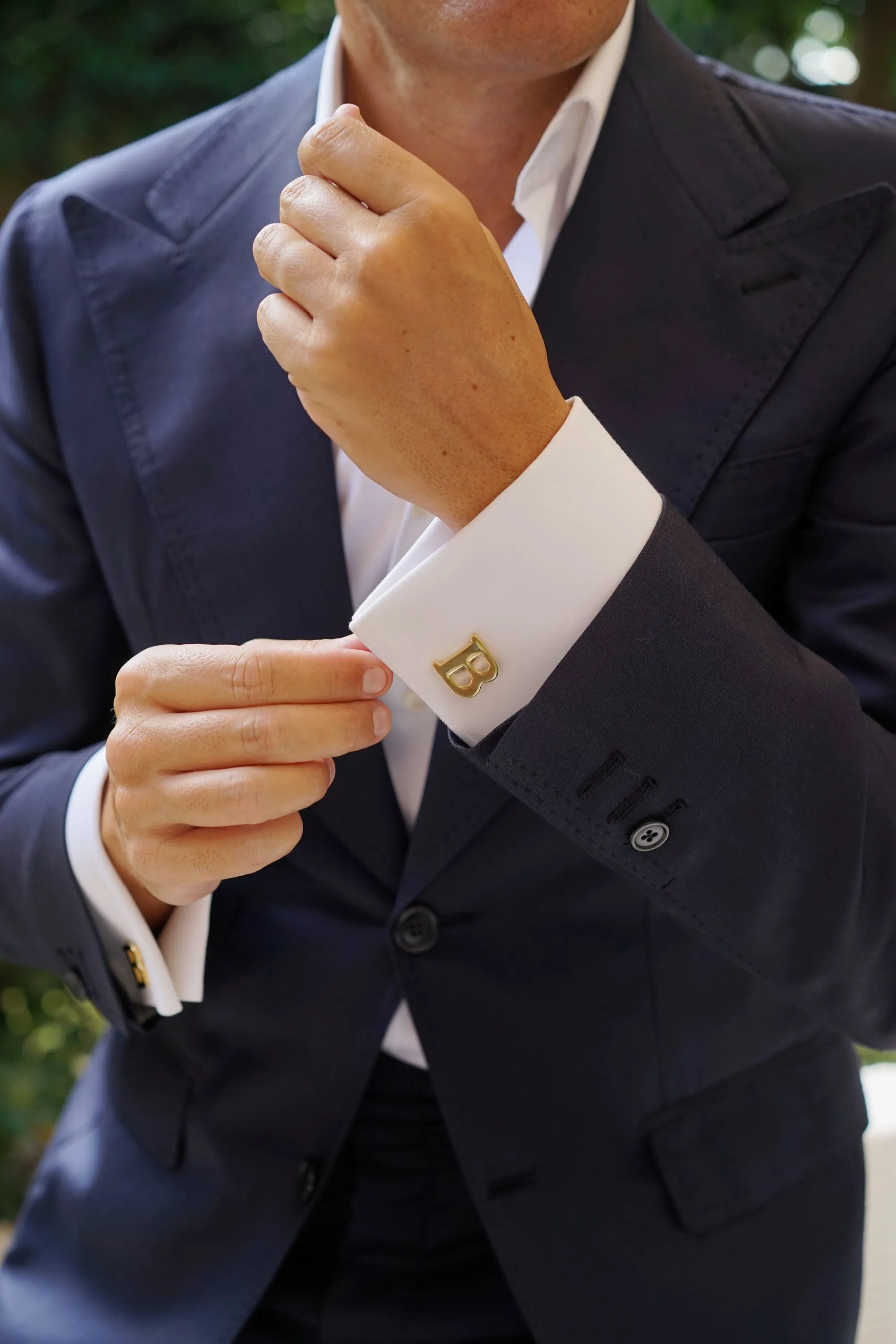 Letter B Gold Cufflinks