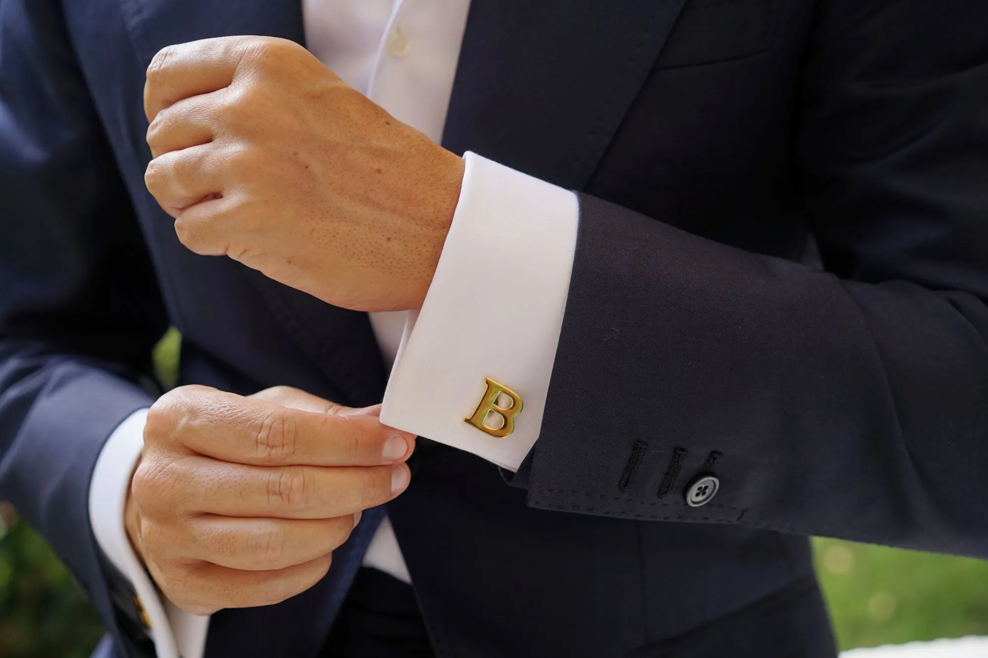 Letter B Gold Cufflinks