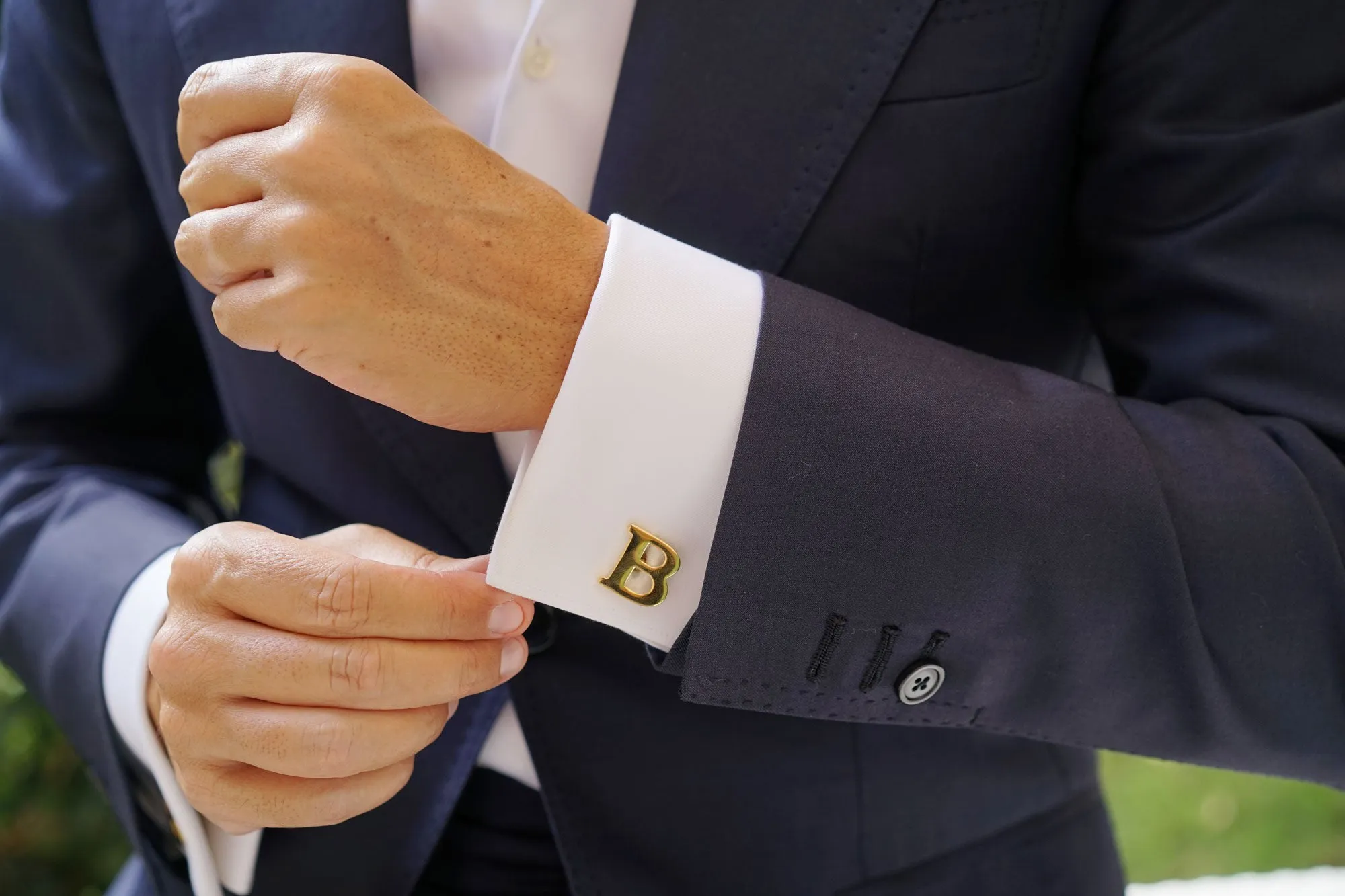 Letter B Gold Cufflinks