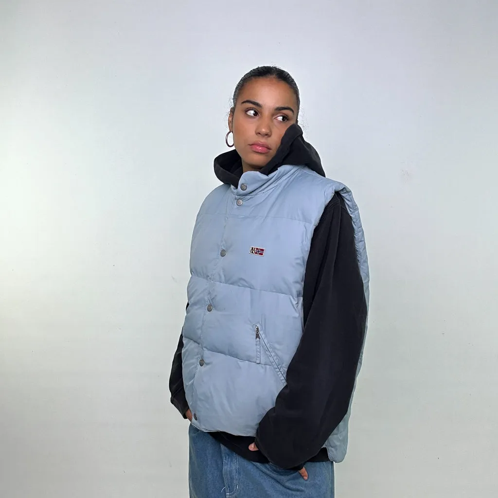 Light Blue 90s Napapijri Puffer Jacket Coat Gilet (L)