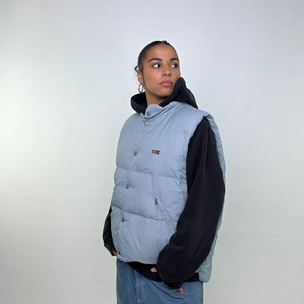 Light Blue 90s Napapijri Puffer Jacket Coat Gilet (L)