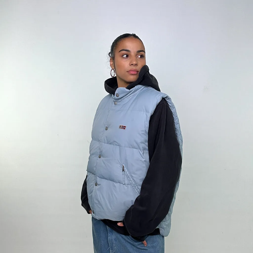 Light Blue 90s Napapijri Puffer Jacket Coat Gilet (L)