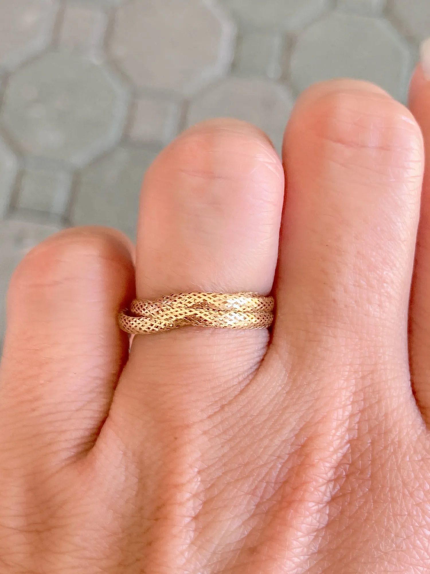 Light Weight 3-Strand Braided Ring 18K Gold R6384