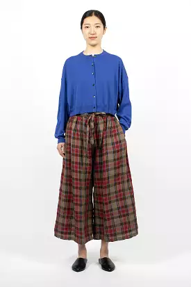 Linen Tartan Pants Mocha