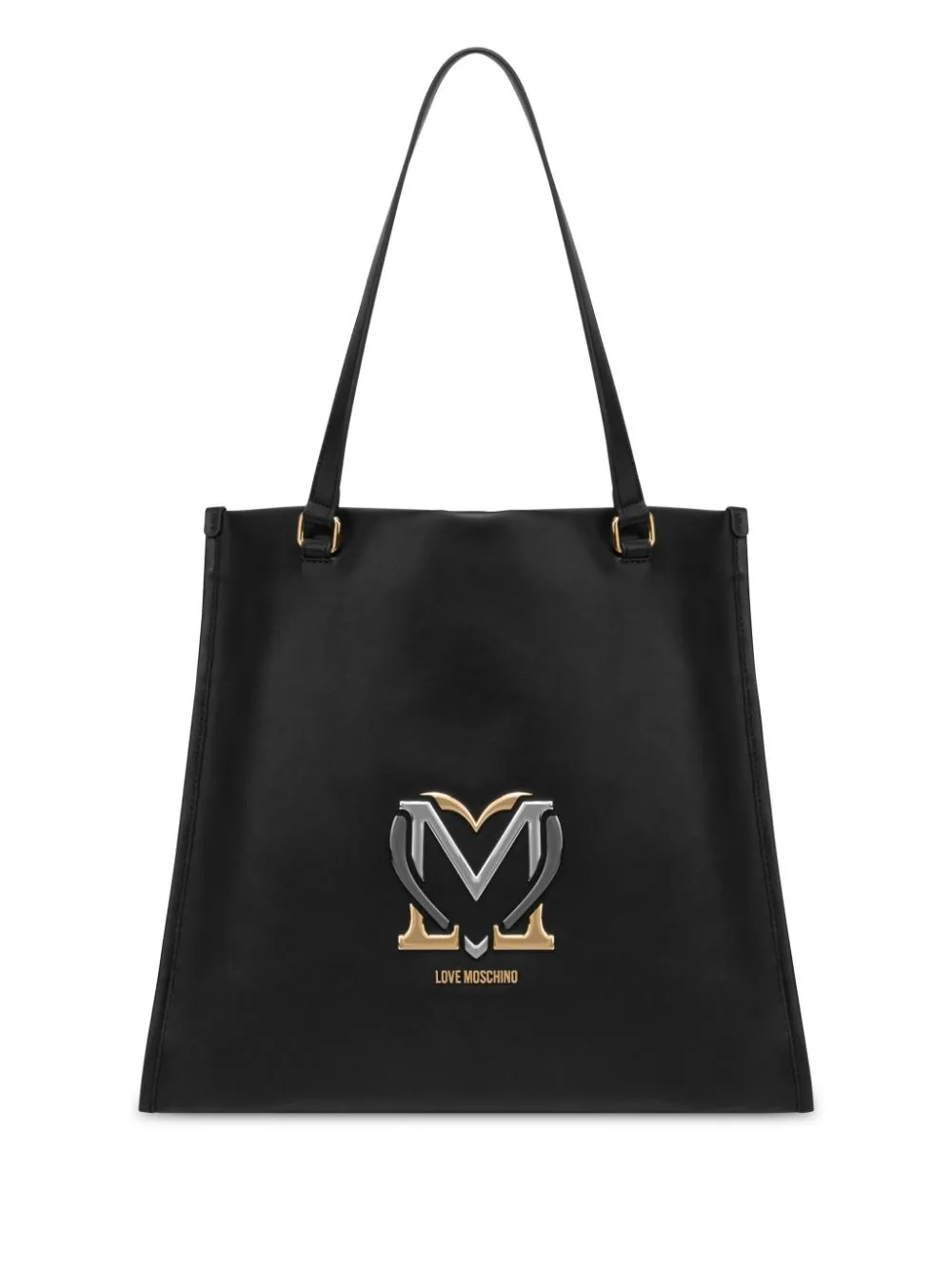 Love Moschino logo-appliqué tote bag - Black