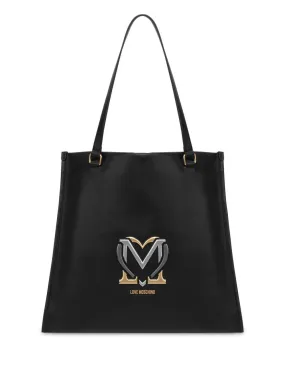 Love Moschino logo-appliqué tote bag - Black