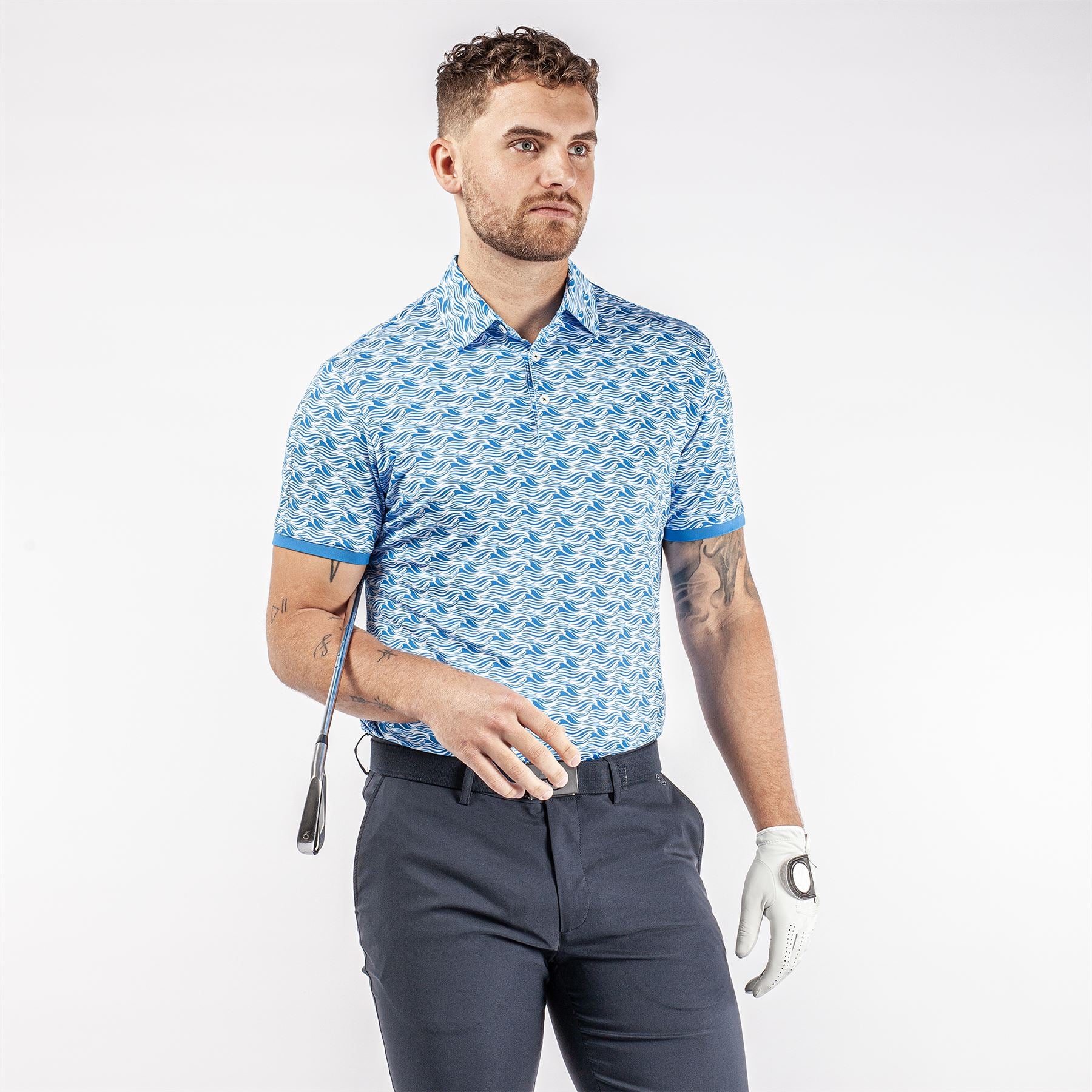 Madden Ventil8+ Stretch Regular FIt Polo Blue/White - AW23