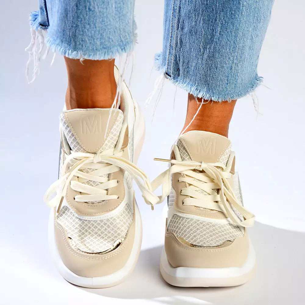 Madison Tanya Mesh Fashion Sneaker - Nude/Multi Colour