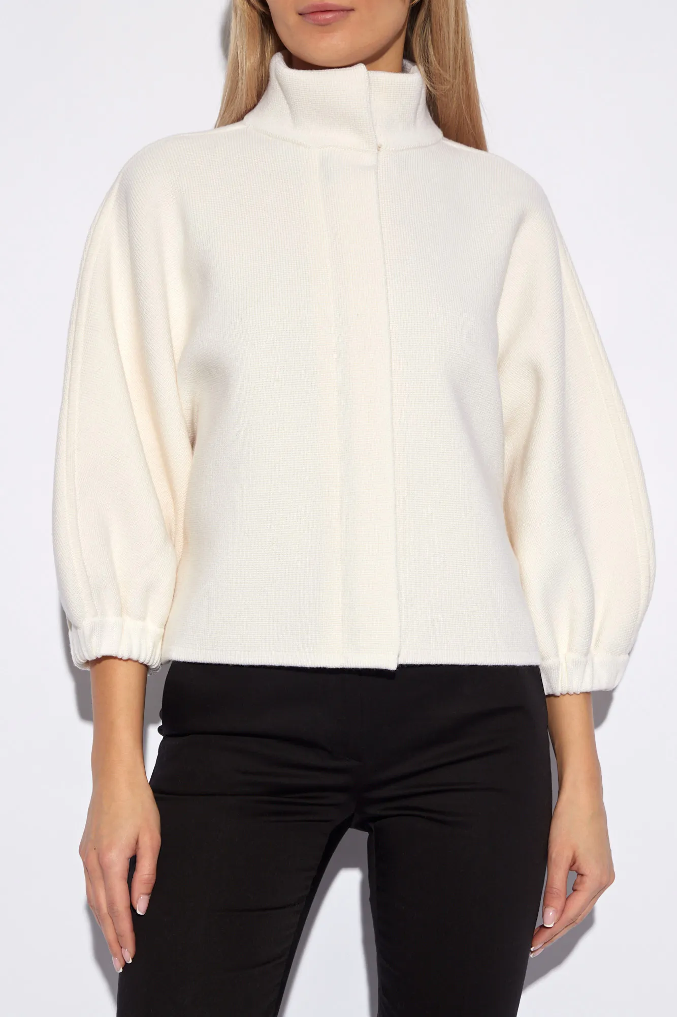 MaxMara  |Wool Cropped Plain Cardigans