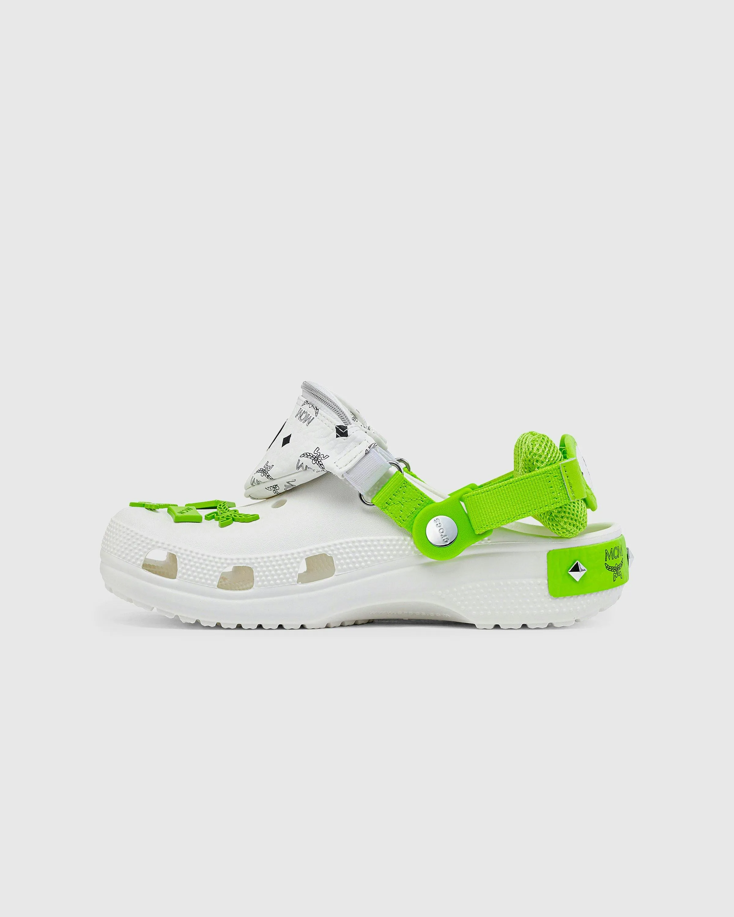 MCM x Crocs – Belt Bag Clog White | Highsnobiety Shop