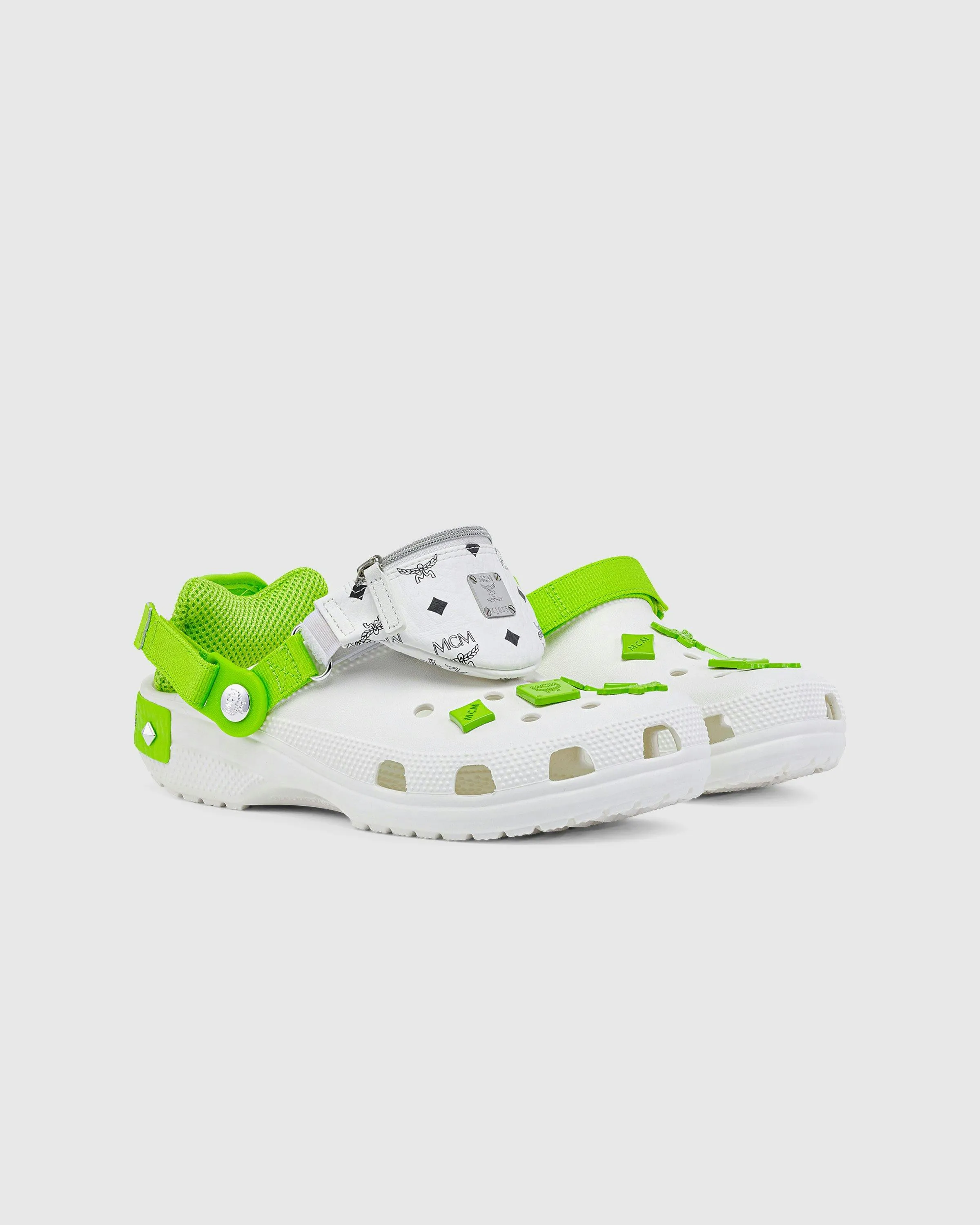 MCM x Crocs – Belt Bag Clog White | Highsnobiety Shop